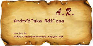 Andráska Rózsa névjegykártya