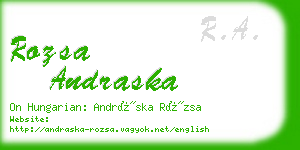 rozsa andraska business card